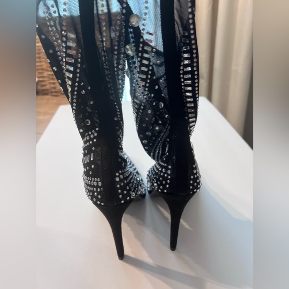 NEW AZAELA WANG the Opry Crystal Stiletto Mid Booties Size 10 OBO!!!! - Picture 9 of 12